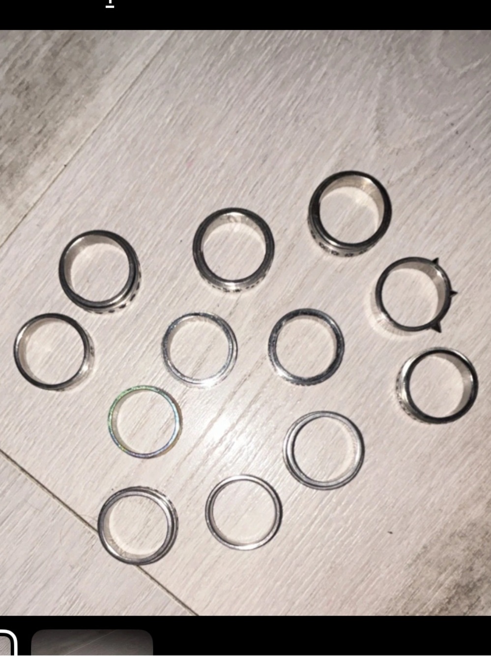 Mixed Sterling Silver Hoop & Segment Rings - 14 Piece Set - Silver